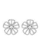 AREA NYC Women's Crystal Poppy Flower Earrings in Clear Silver