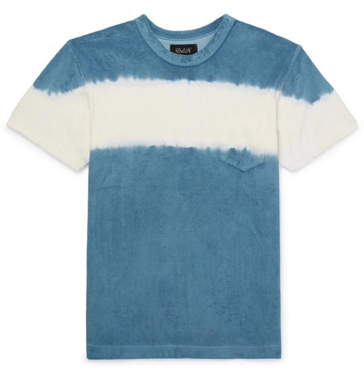 Photo: Howlin' - Fons Tie-Dyed Cotton-Blend Terry T-Shirt - Blue