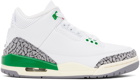 Nike Jordan White & Green Air Jordan 3 Retro Sneakers