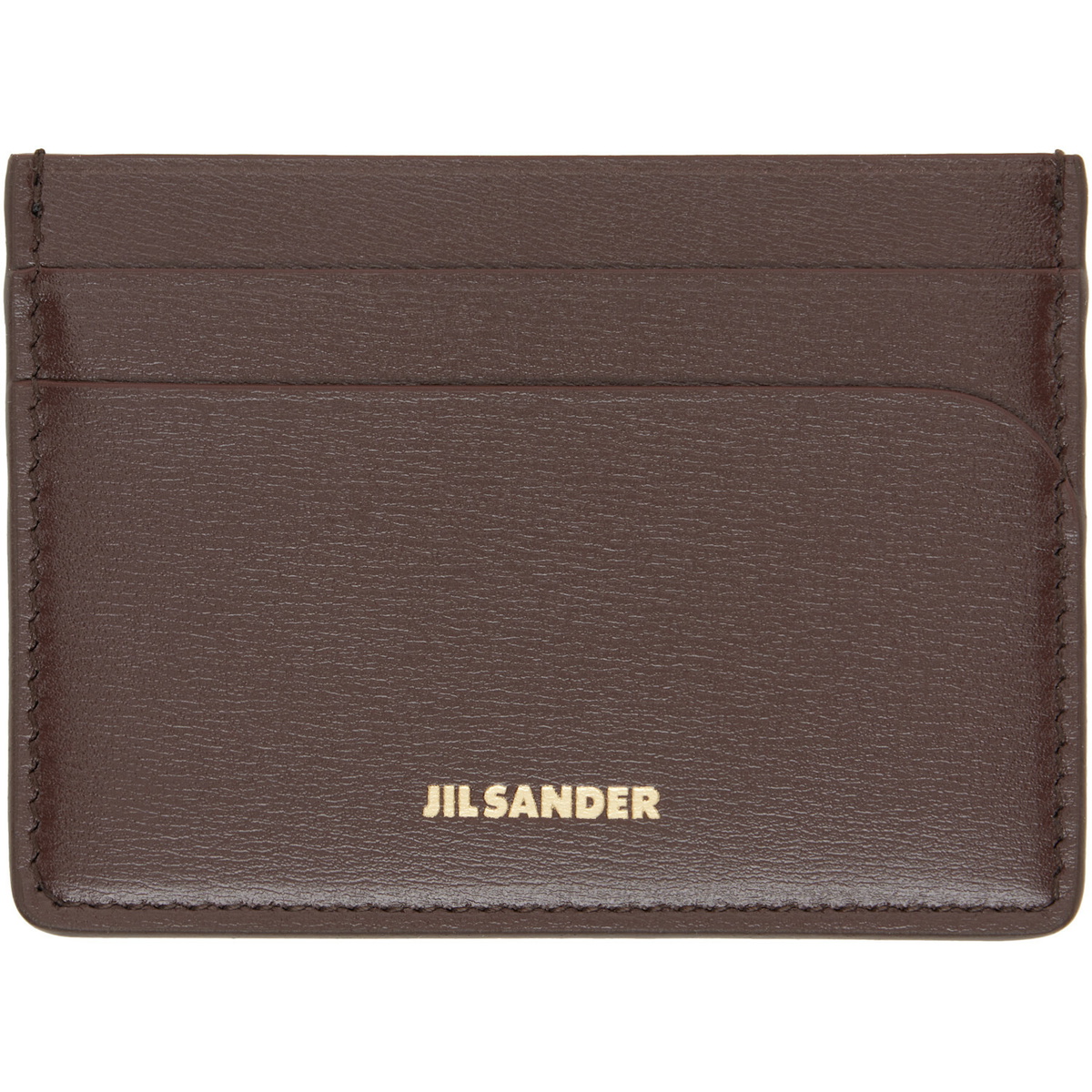 Jil Sander Brown Curve Card Holder