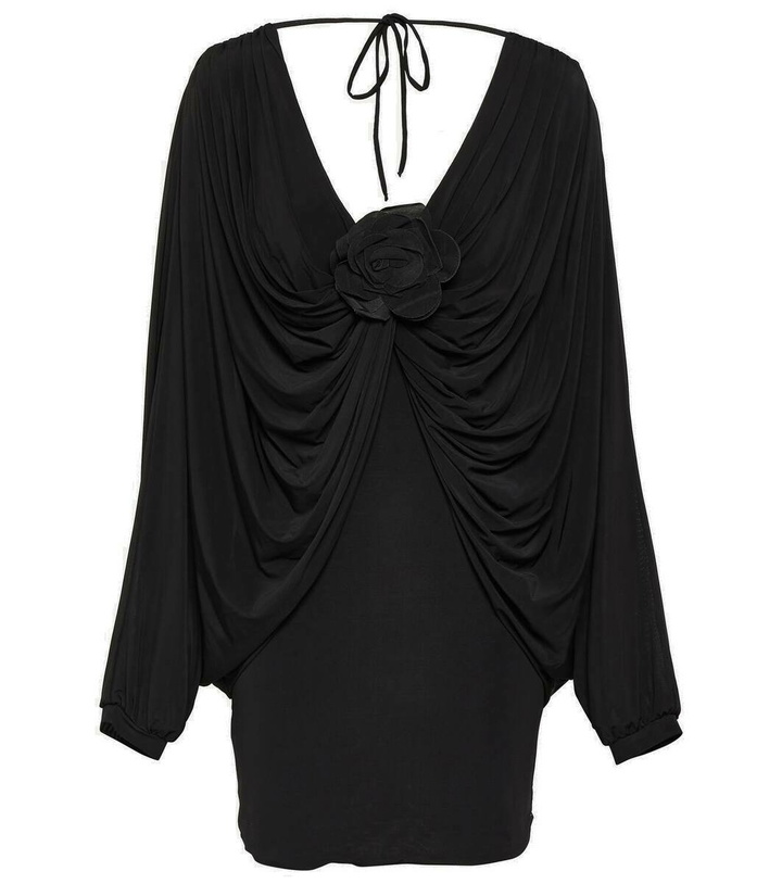 Photo: Giuseppe di Morabito Floral-appliqué draped minidress