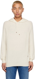 Agnona White Raglan Hoodie