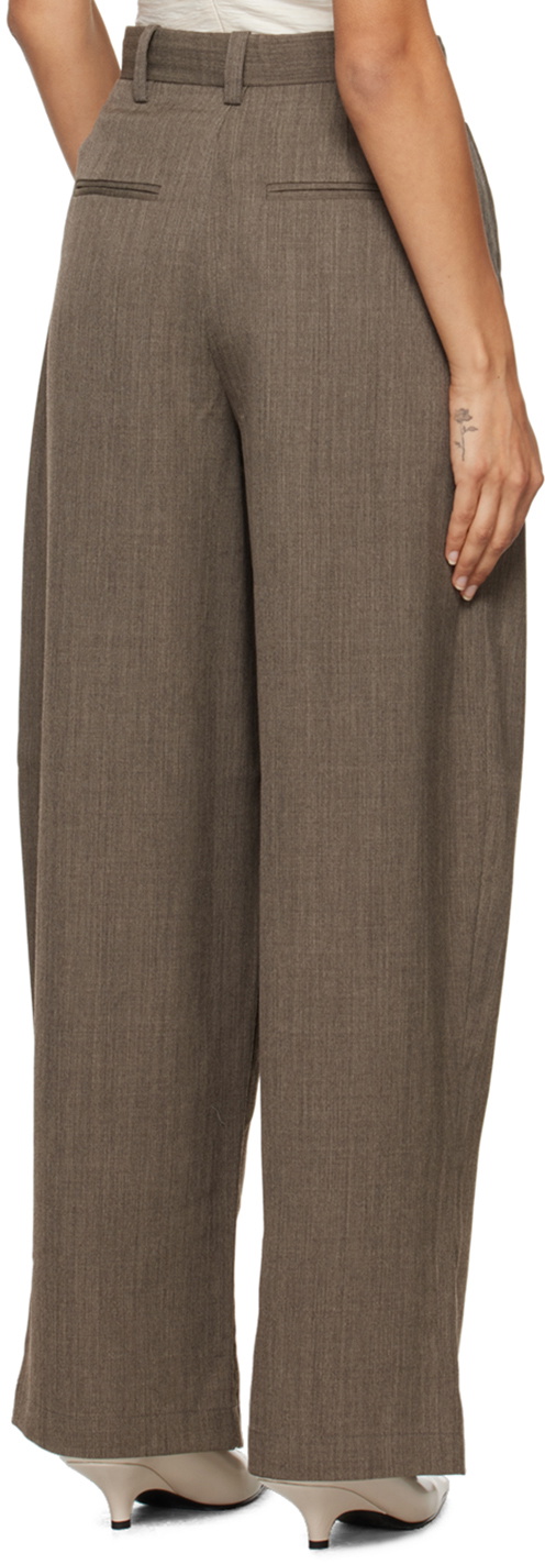 CO Brown Pleated Barrel Trousers