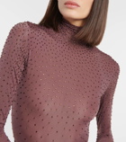 Alex Perry Crystal-embellished jersey bodysuit