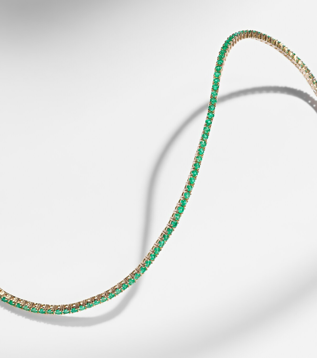 Stone and Strand Tennis 14kt gold (585/1000) bracelet with emerald