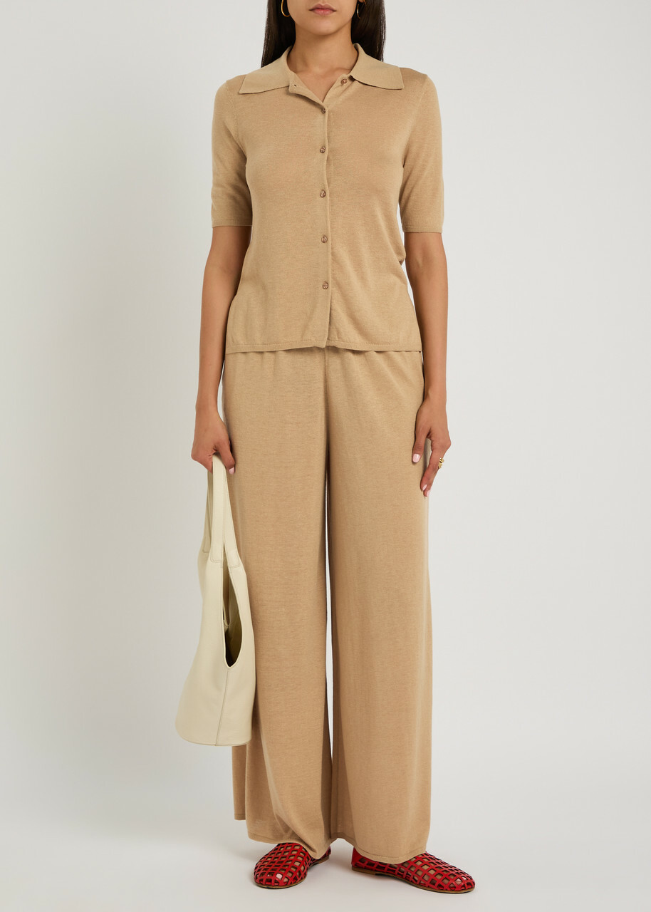 BY Malene Birger Knit Polo top Sand