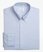 Brooks Brothers Men's Stretch Regent Regular-Fit Dress Shirt, Non-Iron Pinpoint Button-Down Collar | Blue