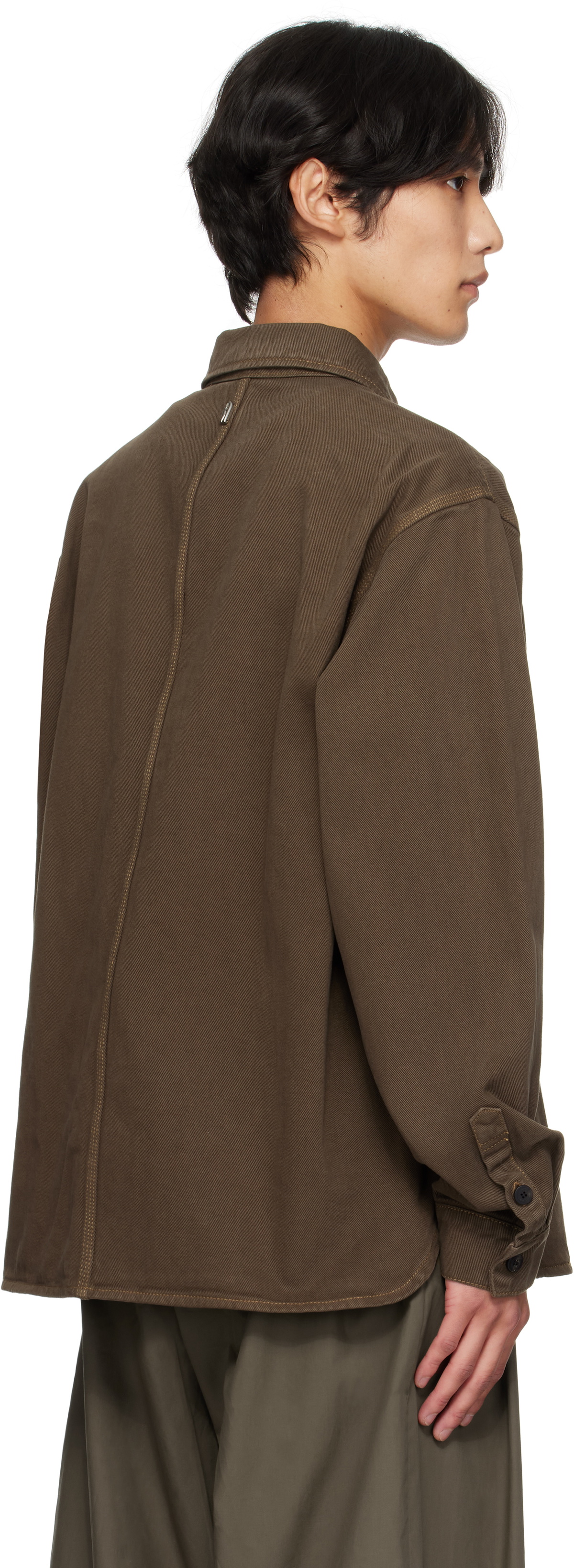 LE17SEPTEMBRE Brown Button Denim Shirt