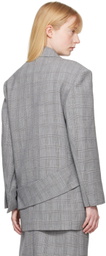 Recto Gray Wrap Blazer