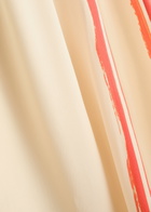 Stine Goya Emi Striped Matte Satin Trousers Off White