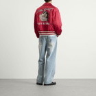 Second/Layer Men's Second Layer Aces Satin Club Souvenir Jacket in Red