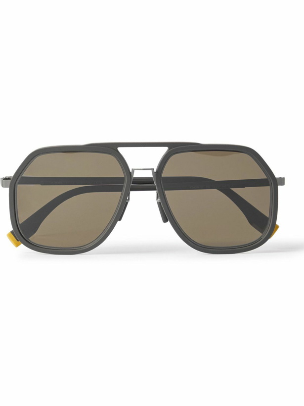 Photo: Fendi - Aviator-Style Resin and Gold-Tone Sunglasses