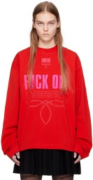 VTMNTS Red Embroidered Long Sleeve T-Shirt