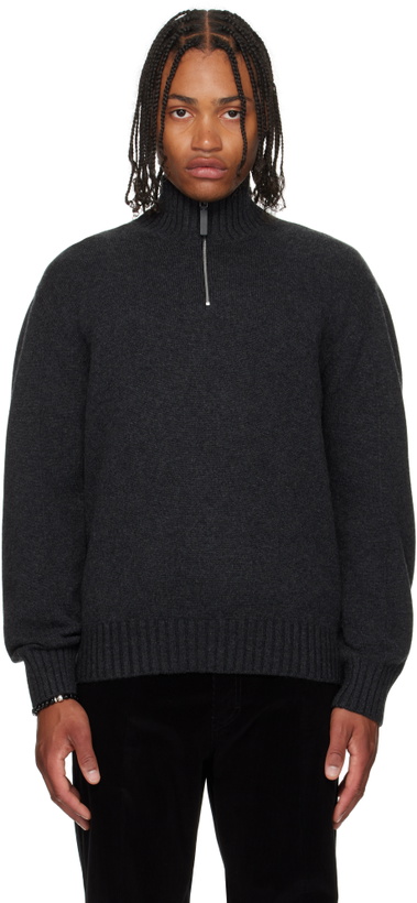 Photo: Ferragamo Gray High Neck Cashmere Turtleneck