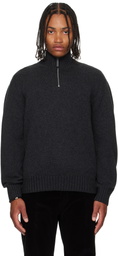 Ferragamo Gray High Neck Cashmere Turtleneck
