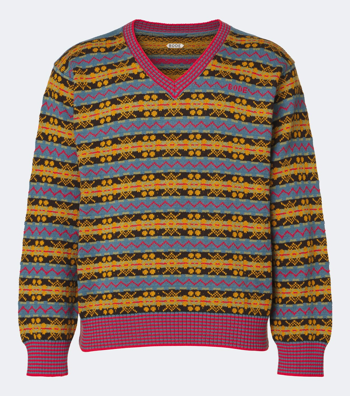 Bode Bracken Fair Isle cotton sweater