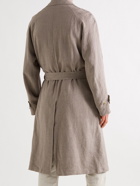 De Bonne Facture - Washed Linen and Wool-Blend Trench Coat - Gray