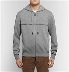 Berluti - Leather-Trimmed Knitted Zip-Up Hoodie - Men - Gray