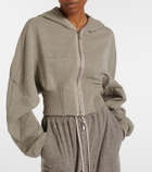 Rick Owens Cropped cotton-blend jersey hoodie