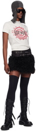 VAQUERA Black Belted Faux Fur Miniskirt