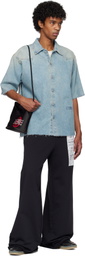 MM6 Maison Margiela Black Newspaper Print Sweatpants
