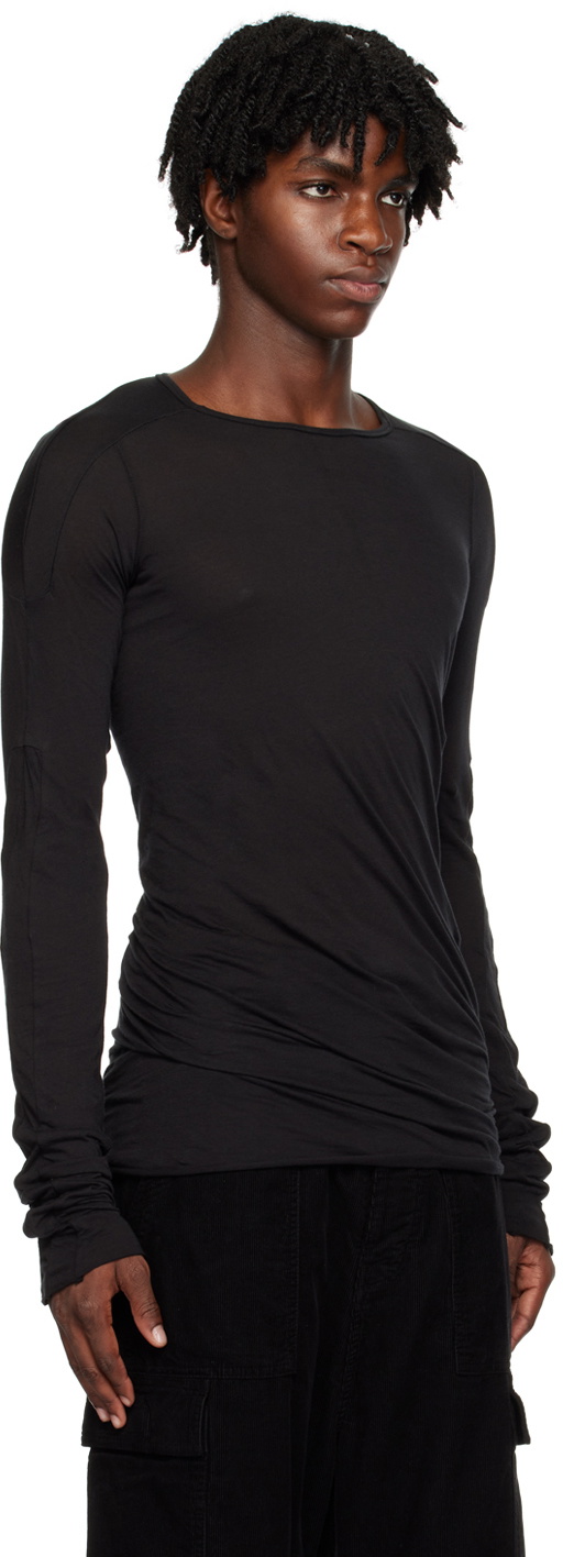 Rick Owens DRKSHDW Black Scarification Long Sleeve T-Shirt Rick