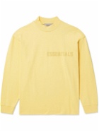 FEAR OF GOD ESSENTIALS - Logo-Appliquéd Cotton-Jersey Mock-Neck T-Shirt - Yellow