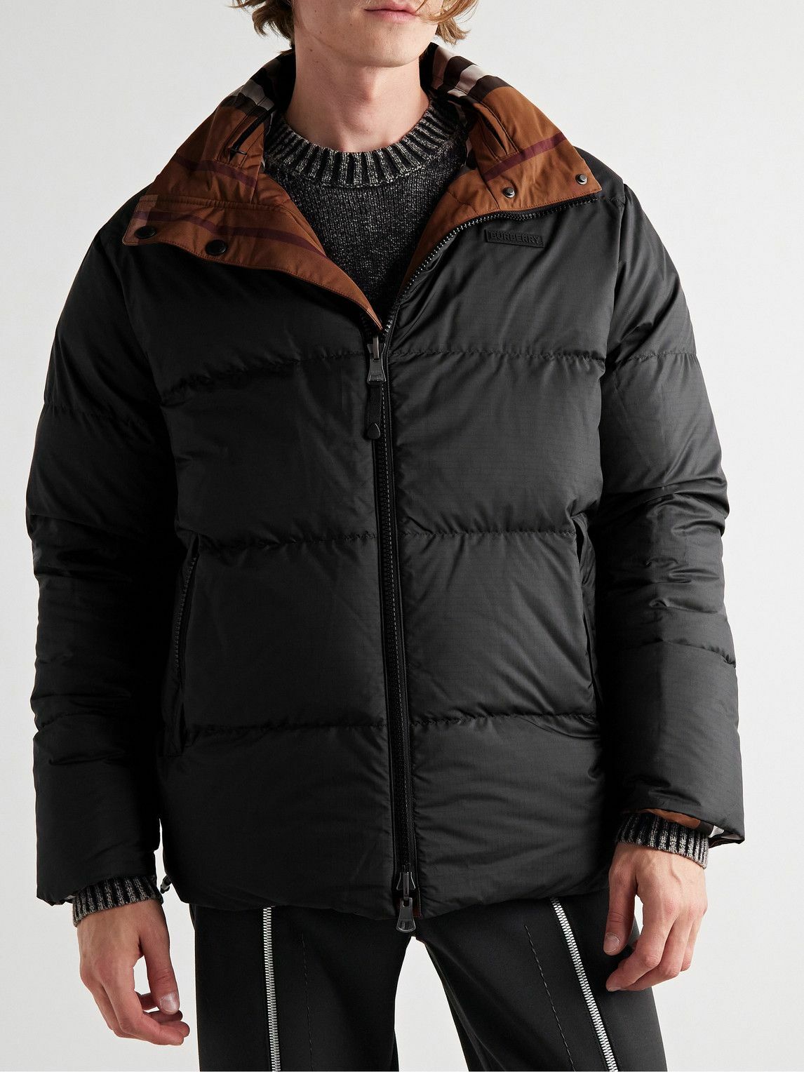 Burberry - Reversible Quilted Checked Shell Hooded Down Jacket - Brown ...
