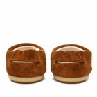Moon Boot Women's Sandal Band Suede Shoes in Cognac