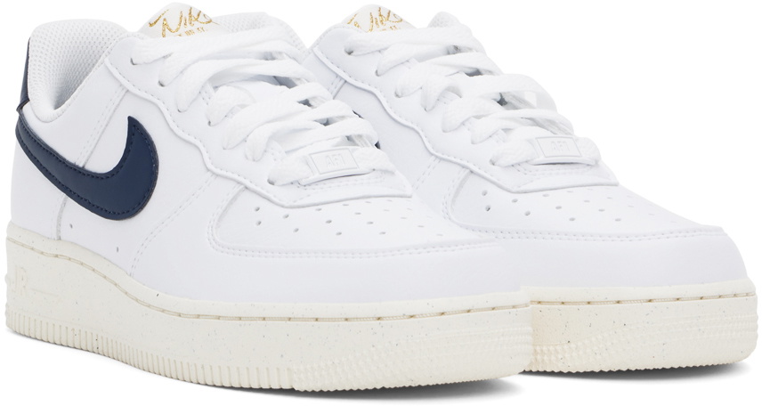 Nike White & Navy Air Force 1 '07 Next Nature Sneakers