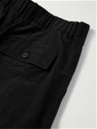 LE 17 SEPTEMBRE - Straight-Leg Pleated Crinkled-Shell Trousers - Black