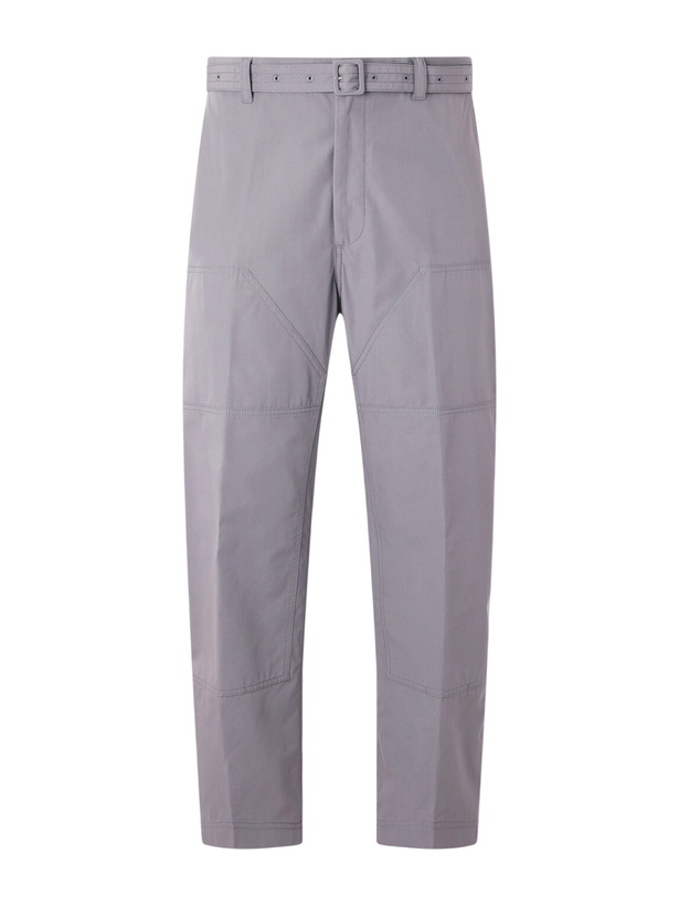 Photo: Thom Browne - Carpenter Cropped Straight-Leg Belted Cotton Trousers - Gray