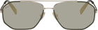 Ferragamo Green & Silver Aviator Sunglasses