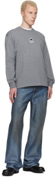 AAPE by A Bathing Ape Gray 'AAPENOW' Clover Moonface Long Sleeve T-shirt