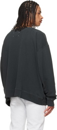 Maison Margiela Black Printed Logo Sweatshirt