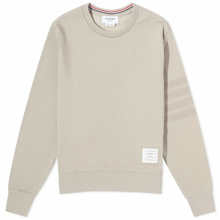 Photo: Thom Browne Men's Tonal 4 Bar Crew Sweat in Beige