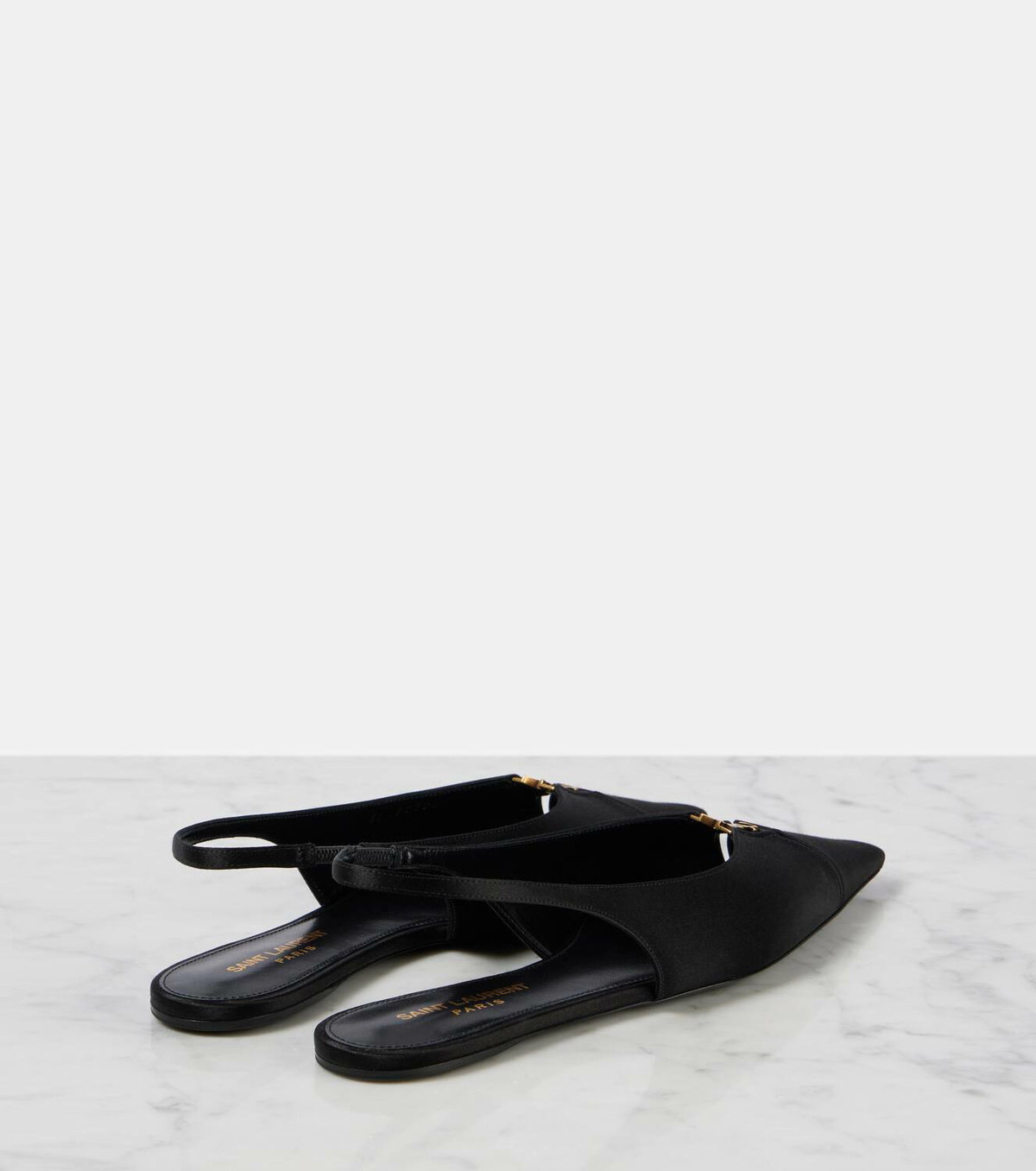 Saint Laurent Babylone satin crêpe slingback flats Saint Laurent
