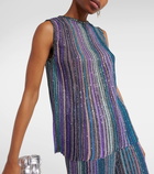 Missoni Striped sequined metallic knit top