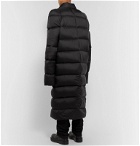 Rick Owens - Oversized Suede-Trimmed Quilted Shell Down Coat - Black
