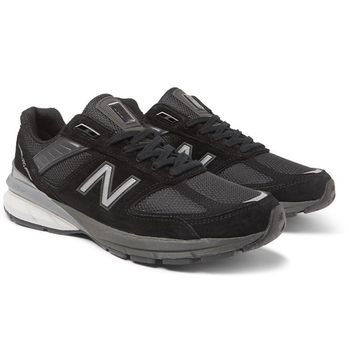 Photo: New Balance - M990V5 Suede and Mesh Sneakers - Black