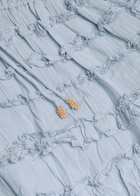 Free People Darcy Ruffled Cotton Mini Dress Light Blue