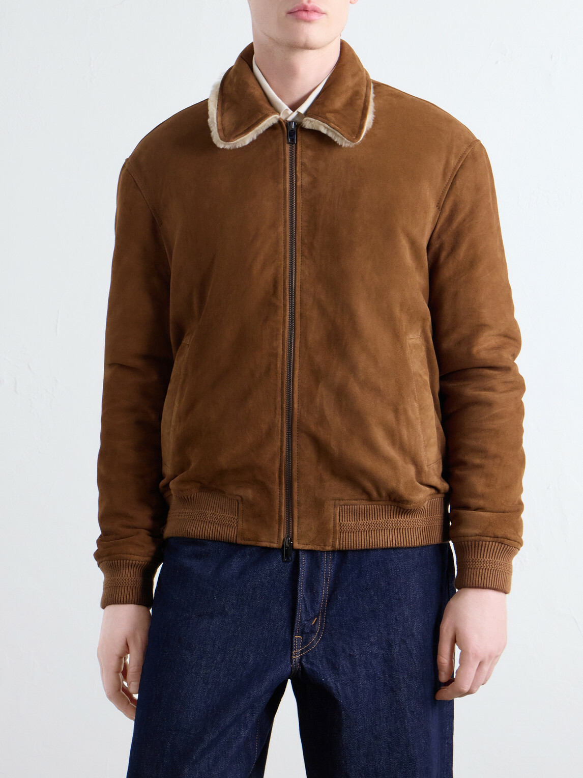Altea - Iggy Shearling-Trimmed Padded Suede Jacket - Brown