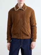 Altea - Iggy Shearling-Trimmed Padded Suede Jacket - Brown