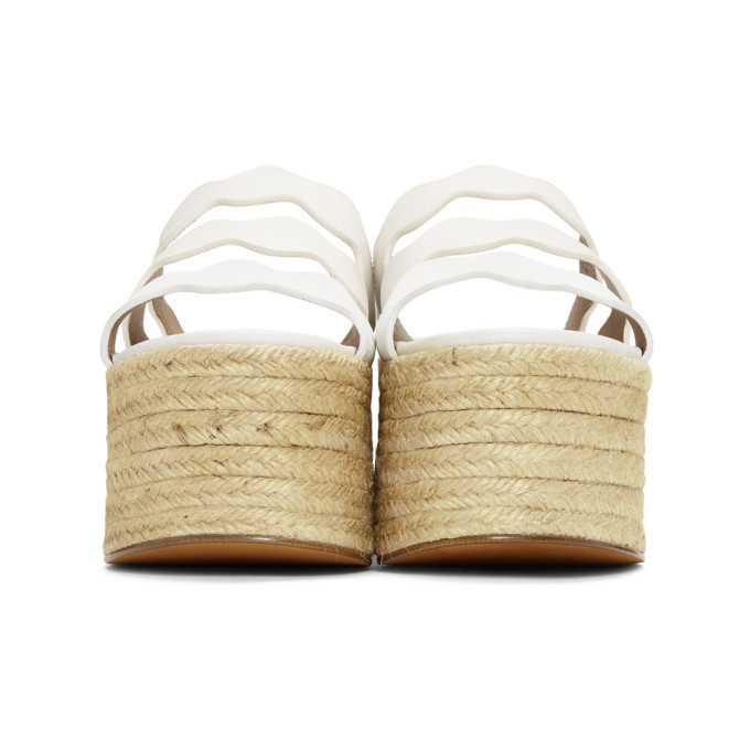 Chloe White Lauren Flatform Sandals