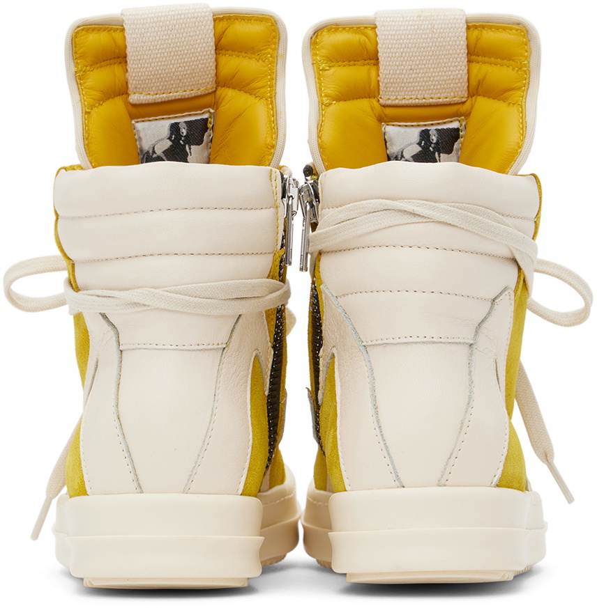Rick Owens Kids Yellow & Off-White Geobasket Sneakers