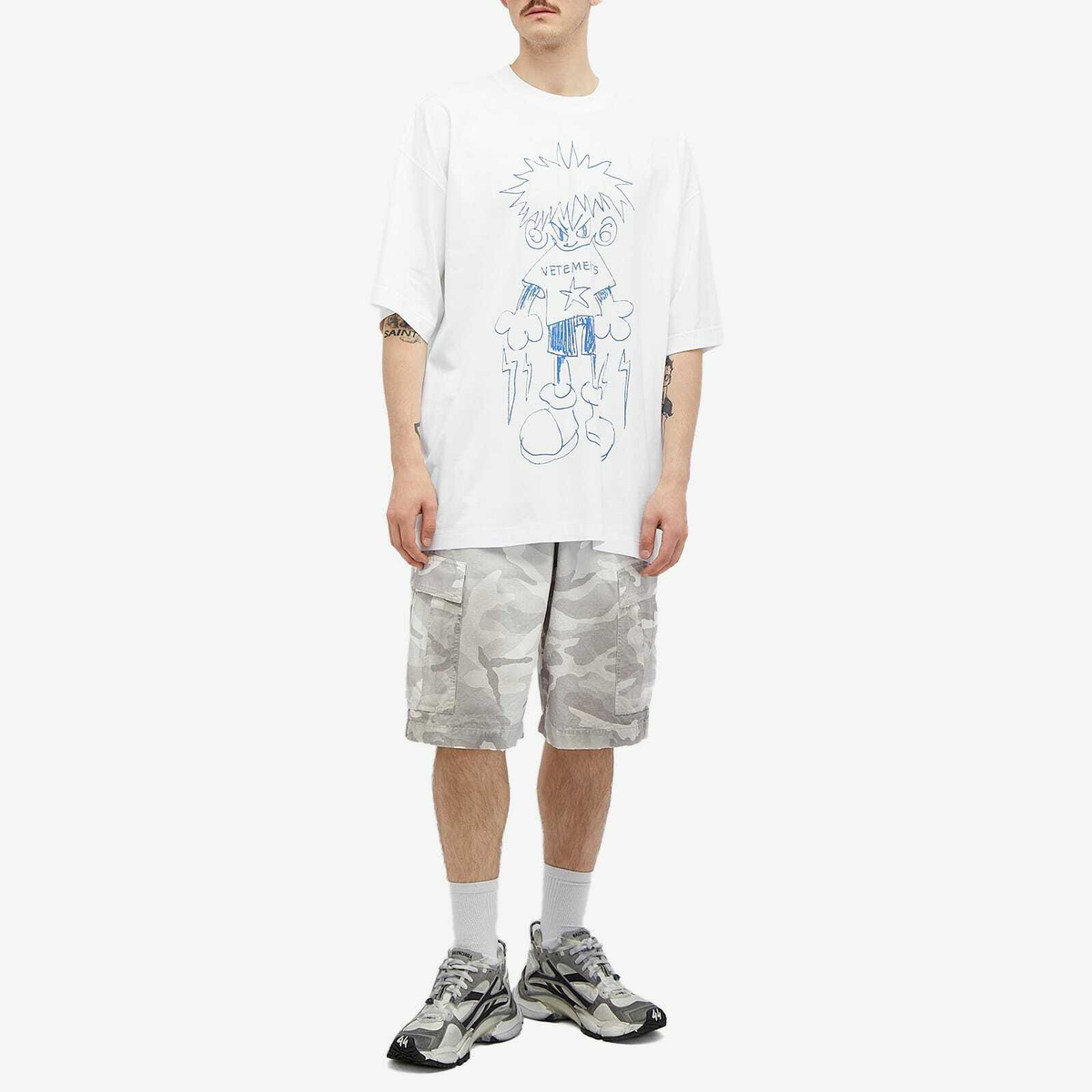 VETEMENTS Men's Drawing T-Shirt in White Vetements