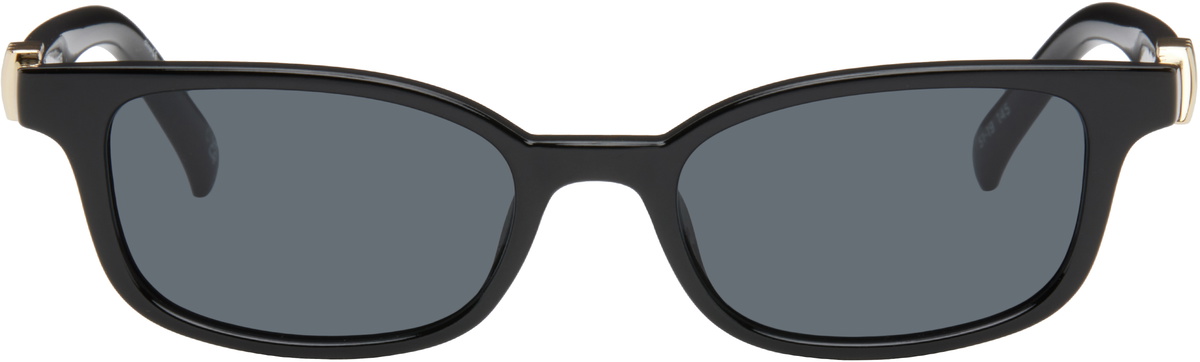 【関税込み】Le Specs ブラック Tailfin サングラス Tailfin Black Female Wrap Sunglasses | Le Specs