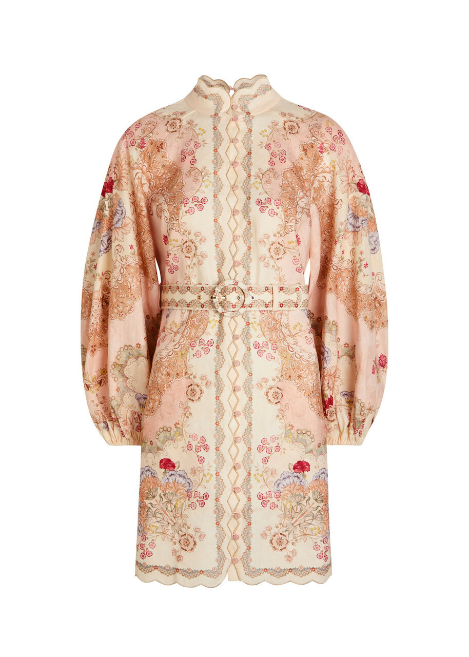 Zimmermann Daylight Printed Linen Mini Dress Multicoloured 1