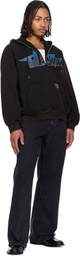 Solid Homme Black Half Zip-Up Jazz Graphic Hoodie