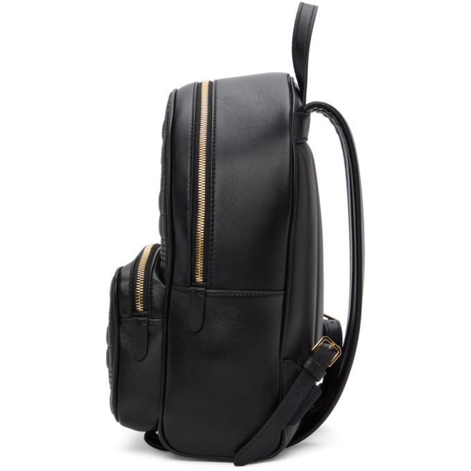 Burberry Black Leather Quilted TB Monogram Backpack Burberry